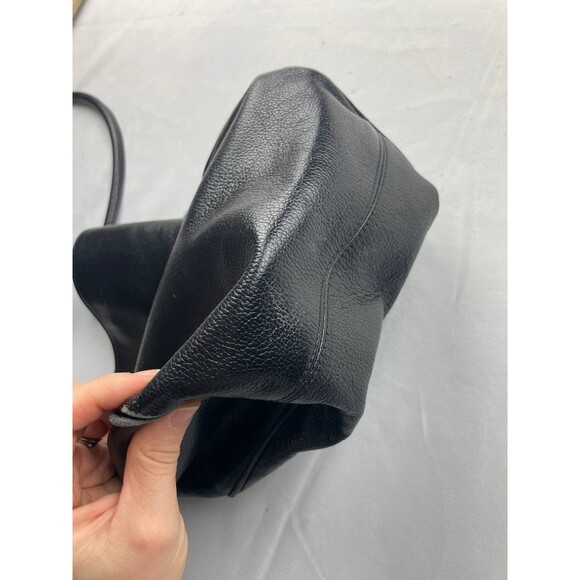 De Vecchi Hamilton Hodge Vintage Black Leather Shoulder Hobo Bag 80s Pebbled - Picture 5 of 12